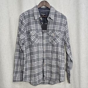 PX Premium Xpression Gray Plaid Button-Up Shirt